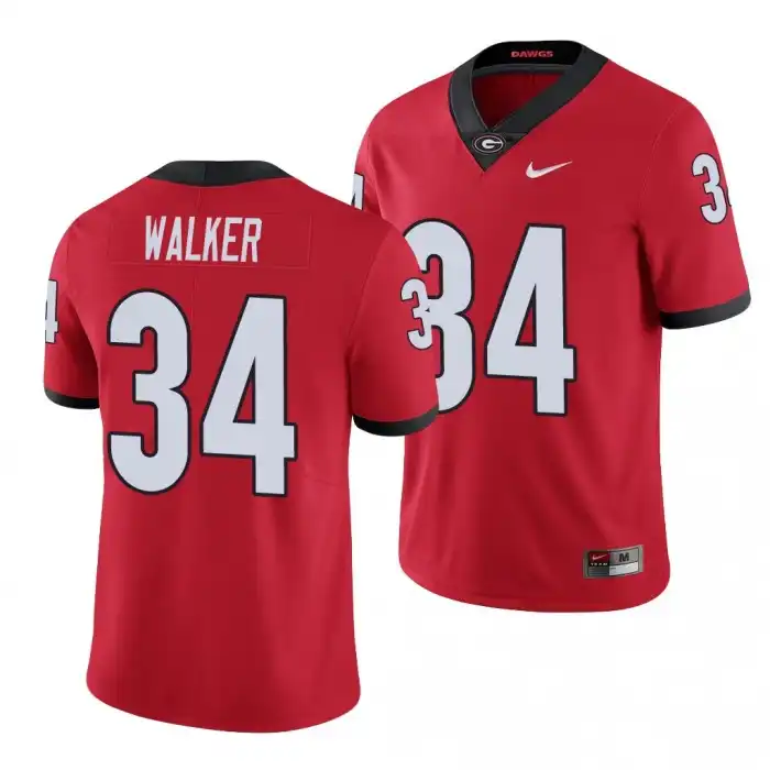 Herchel Walker Georgia Bulldogs Men's #34 Limited College Red Football Jersey 2413IAKK3