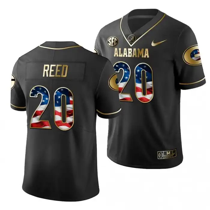 J.R. Reed Georgia Bulldogs Men's #20 2019 Black Golden Edition College Stars And Stripes Limited Football Jersey 2413MGXF2