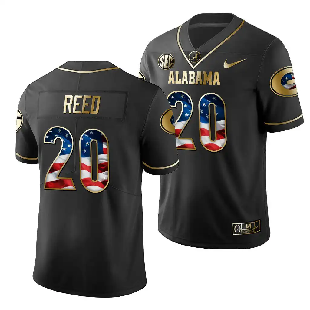 J.R. Reed Georgia Bulldogs Men's #20 2019 Black Golden Edition College Stars And Stripes Limited Football Jersey 2413YFHO1