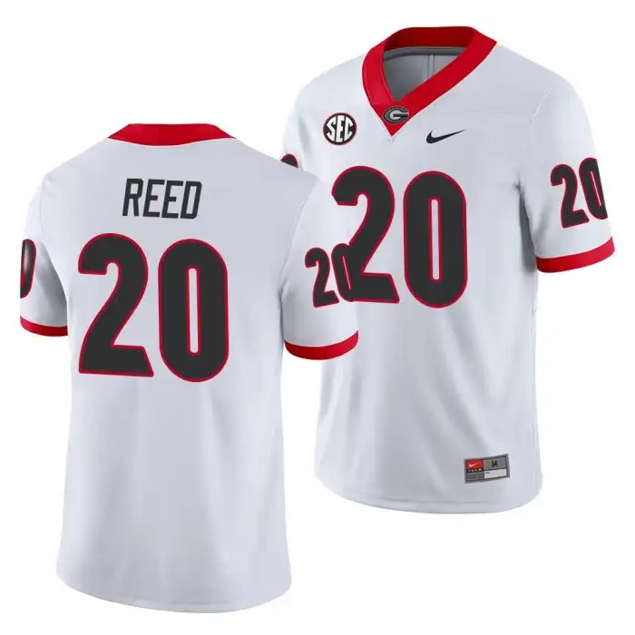 J.R. Reed Georgia Bulldogs Men's #20 White Game College Away Football Jersey 2413XVKV0