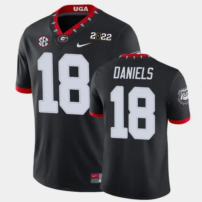 JT Daniels Georgia Bulldogs Men's #18 2021 National Champions Black College Game Football Jersey 2413FNXA0