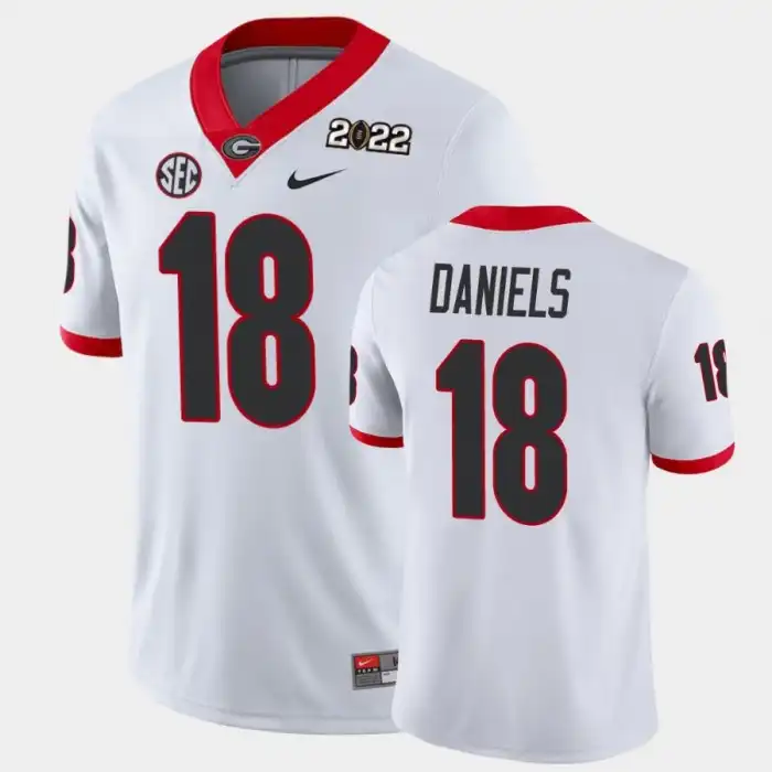 JT Daniels Georgia Bulldogs Men's #18 2021 National Champions White College Game Football Jersey 2413NDYP4