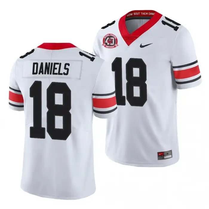 JT Daniels Georgia Bulldogs Men's #18 40th Anniversary White College Alternate Football Jersey 2413PGJY0