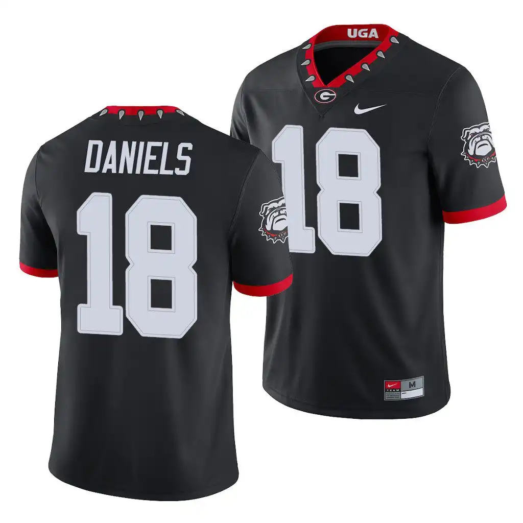 JT Daniels Georgia Bulldogs Men's #18 Black Game College Alternate Football Jersey 2413QGYR4