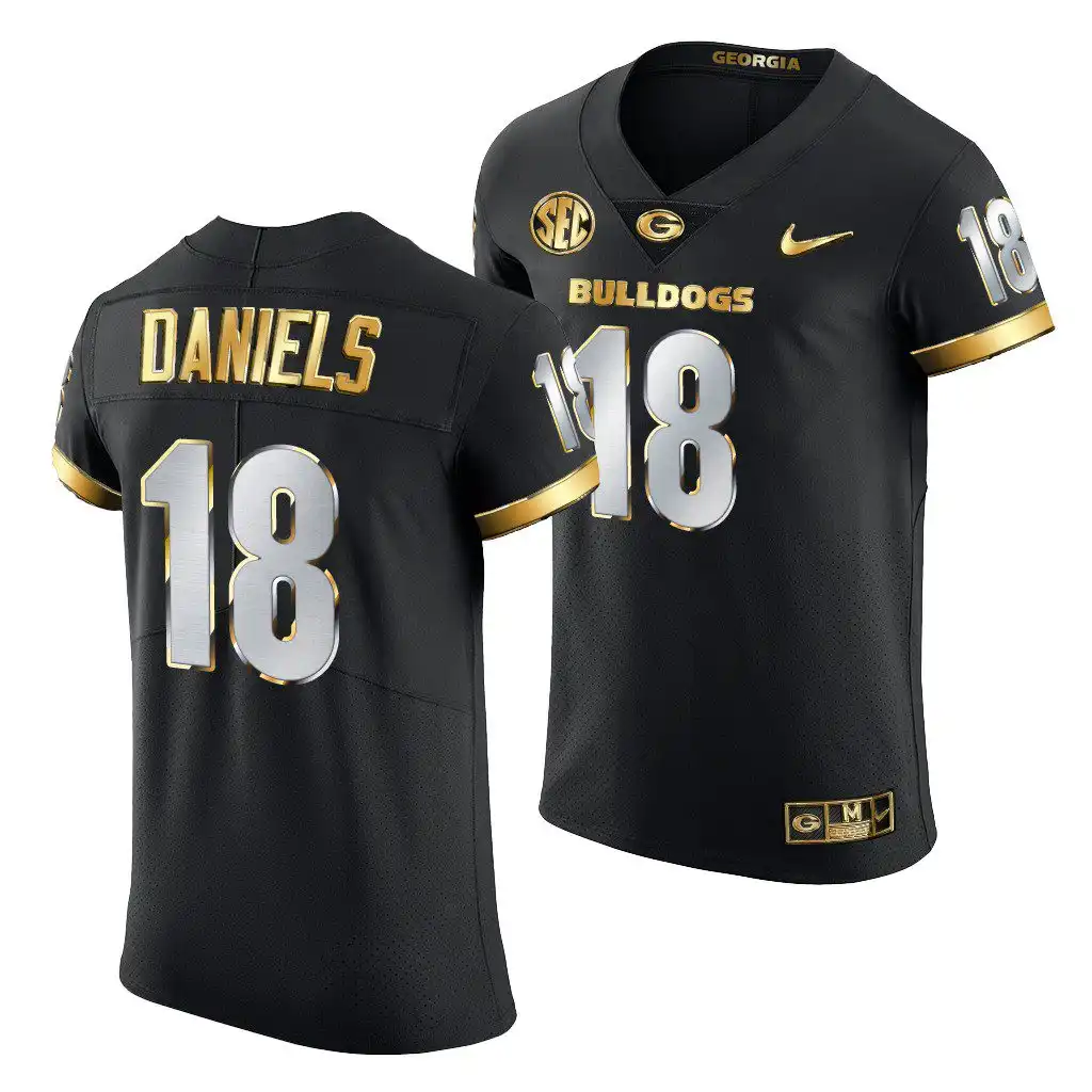 JT Daniels Georgia Bulldogs Men's #18 Black Golden Edition 2020-21 College Authentic Football Jersey 2413TGNK0