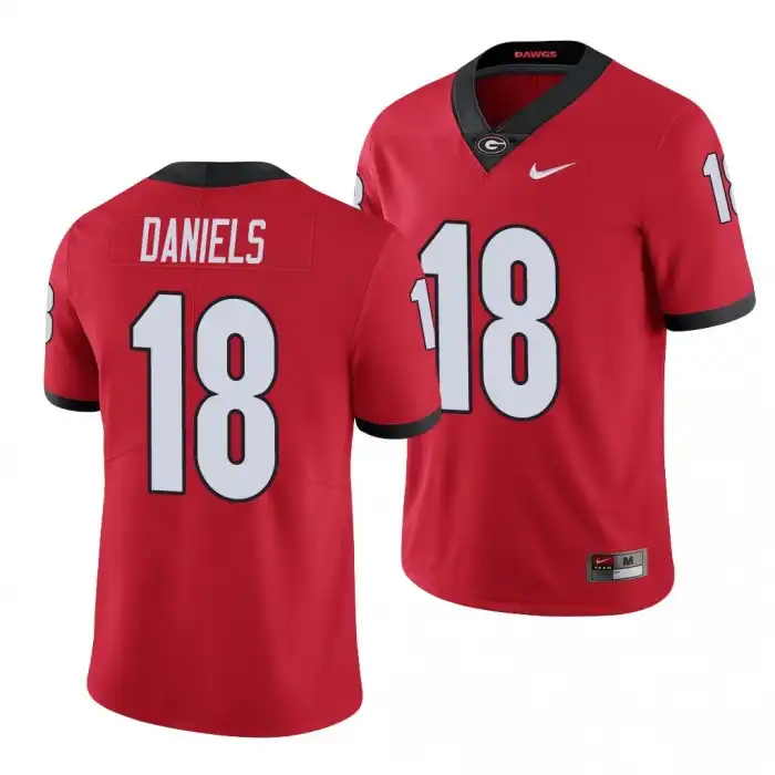 JT Daniels Georgia Bulldogs Men's #18 Limited College Red Football Jersey 2413AUWH1