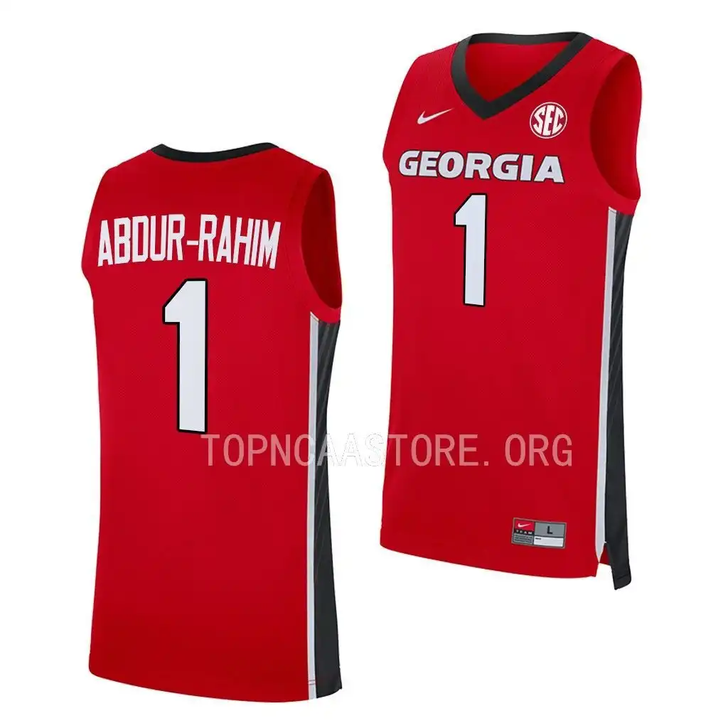 Jabri Abdur-Rahim Georgia Bulldogs Men's #1 Red 2022-23 College Replica Away Basketball Jersey 2413KJNP3