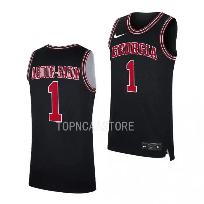 Jabri Abdur-Rahim Georgia Bulldogs Men's #1 Throwback 2022-23 College Black Basketball Jersey 2413FOYV2