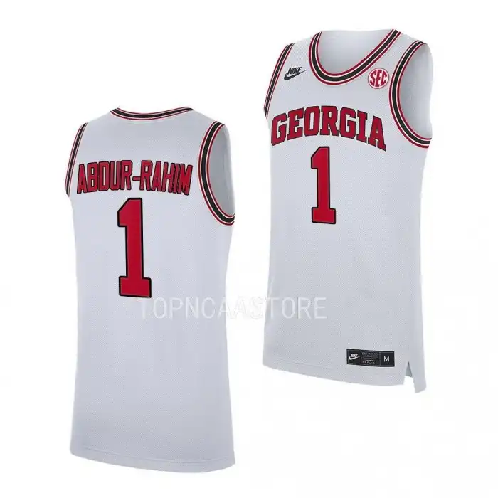 Jabri Abdur-Rahim Georgia Bulldogs Men's #1 White 2022-23 College Home Replica Basketball Jersey 2413LVIG3