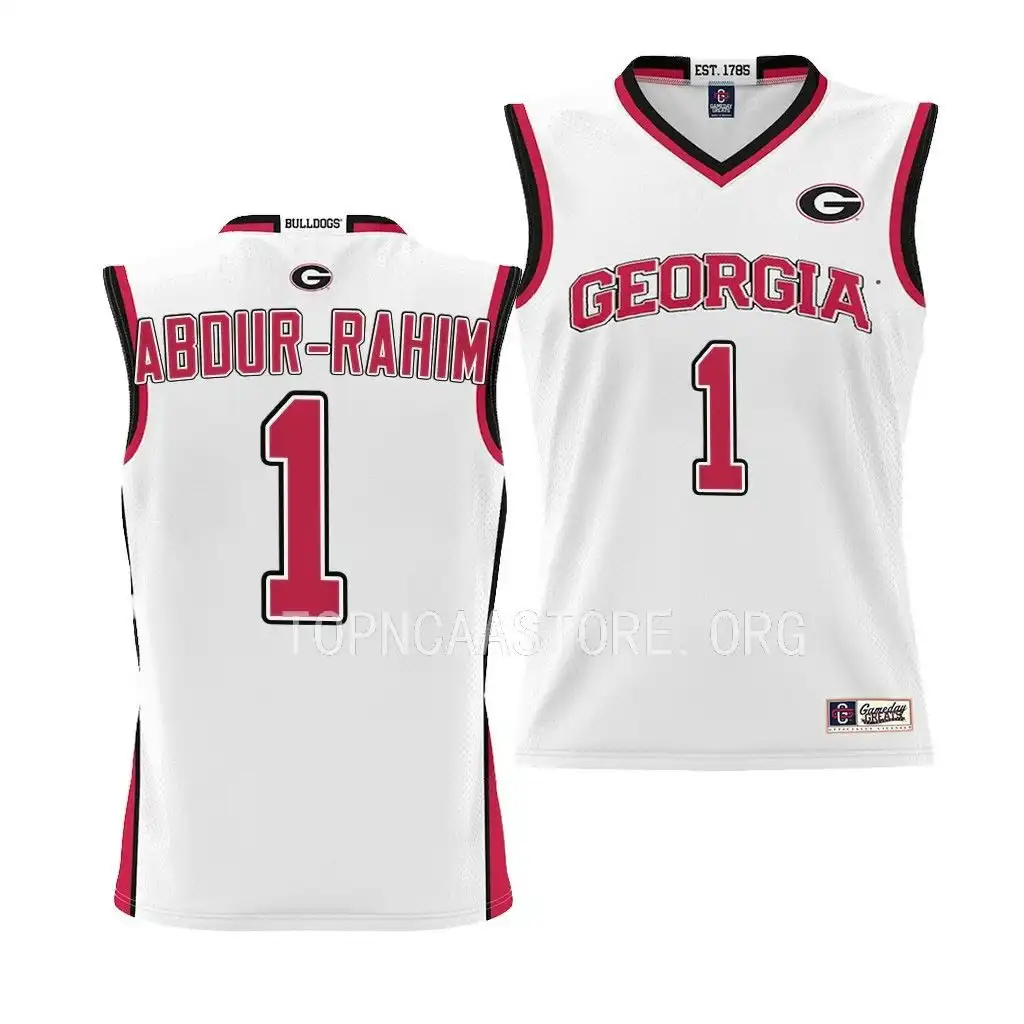 Jabri Abdur-Rahim Georgia Bulldogs Youth #1 Pick-A-Player College White Basketball Jersey 2413NUCR1