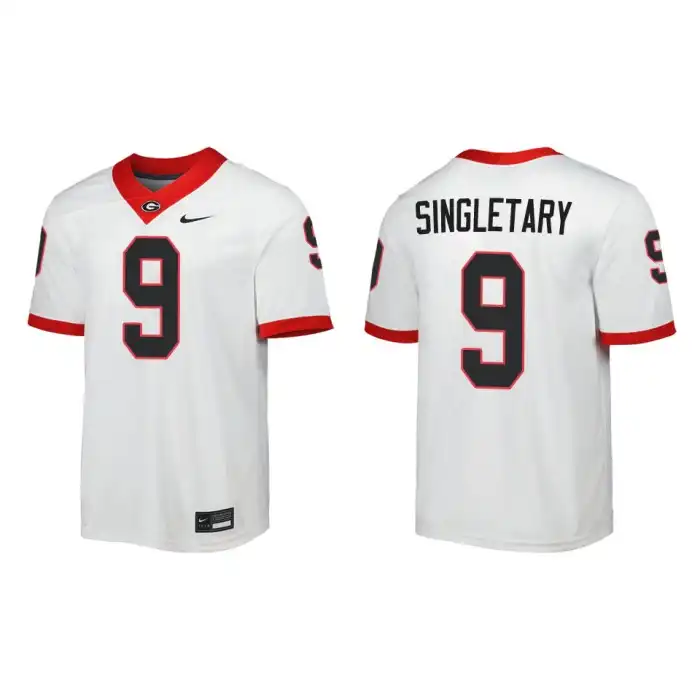 Jaheim Singletary Georgia Bulldogs Men's #9 Away White College Game Football Jersey 2413NSYA7