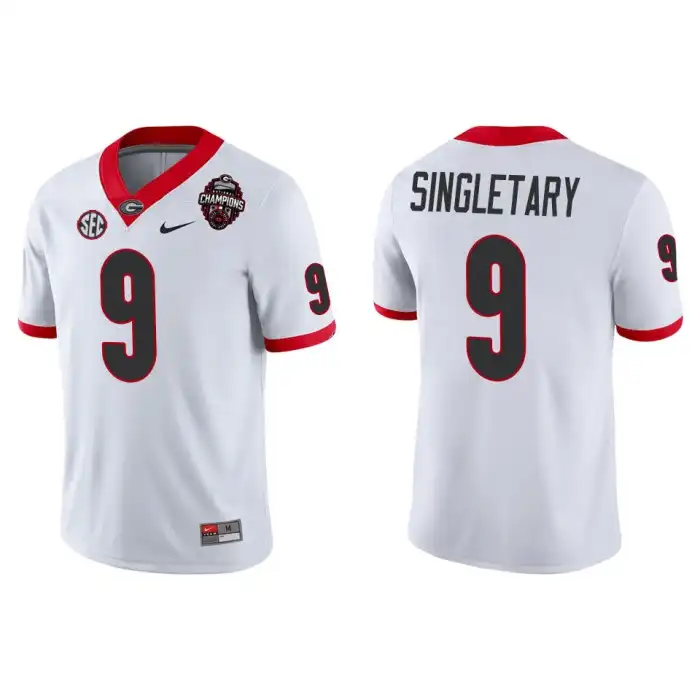 Jaheim Singletary Georgia Bulldogs Men's #9 Playoff Game College 2022 National Champions White Football Jersey 2413YLHV7