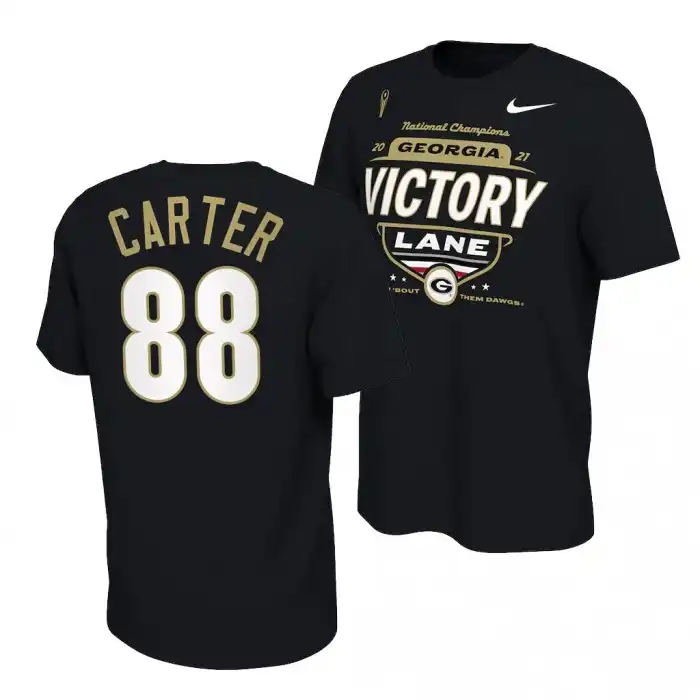 Jalen Carter Georgia Bulldogs Men's #88 2021 National Champions Black College CFP Locker Room Football T-Shirt 2413WLGR2