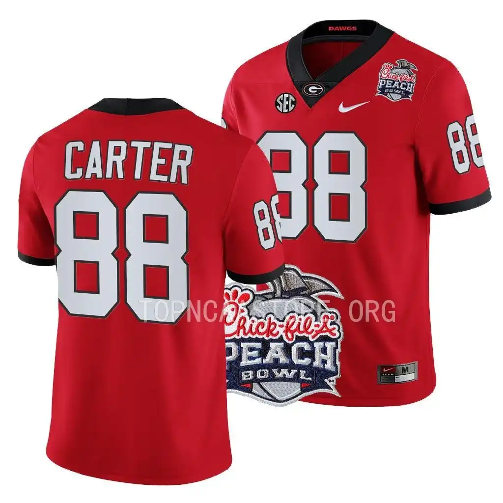 Jalen Carter Georgia Bulldogs Men's #88 2022 Peach Bowl Playoff College Red Football Jersey 2413JBVI4