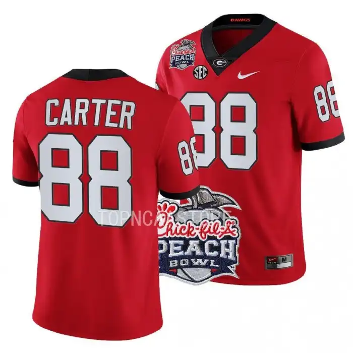 Jalen Carter Georgia Bulldogs Men's #88 2022 Peach Bowl Playoff College Red Football Jersey 2413QNCR2