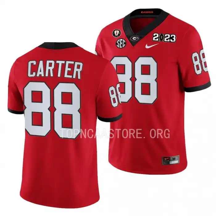 Jalen Carter Georgia Bulldogs Men's #88 2023 National Championship Playoff College Red Football Jersey 2413NWDX6