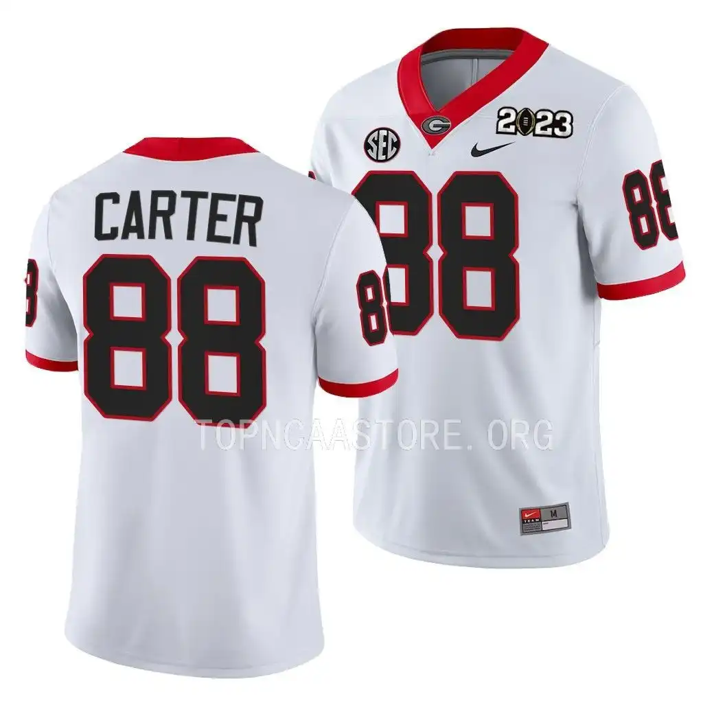 Jalen Carter Georgia Bulldogs Men's #88 2023 National Championship Playoff College White Football Jersey 2413PWGZ4