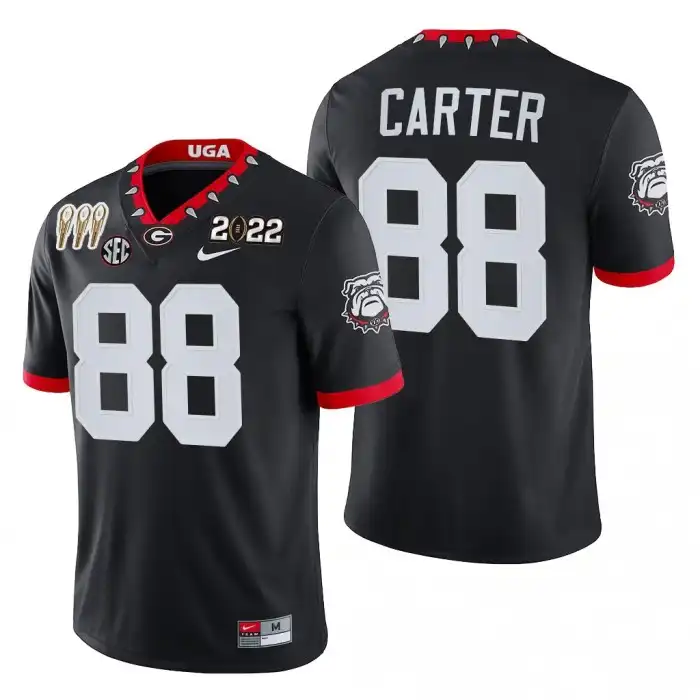 Jalen Carter Georgia Bulldogs Men's #88 3-Times National Champions Black College CFP Alternate Football Jersey 2413KNOJ4