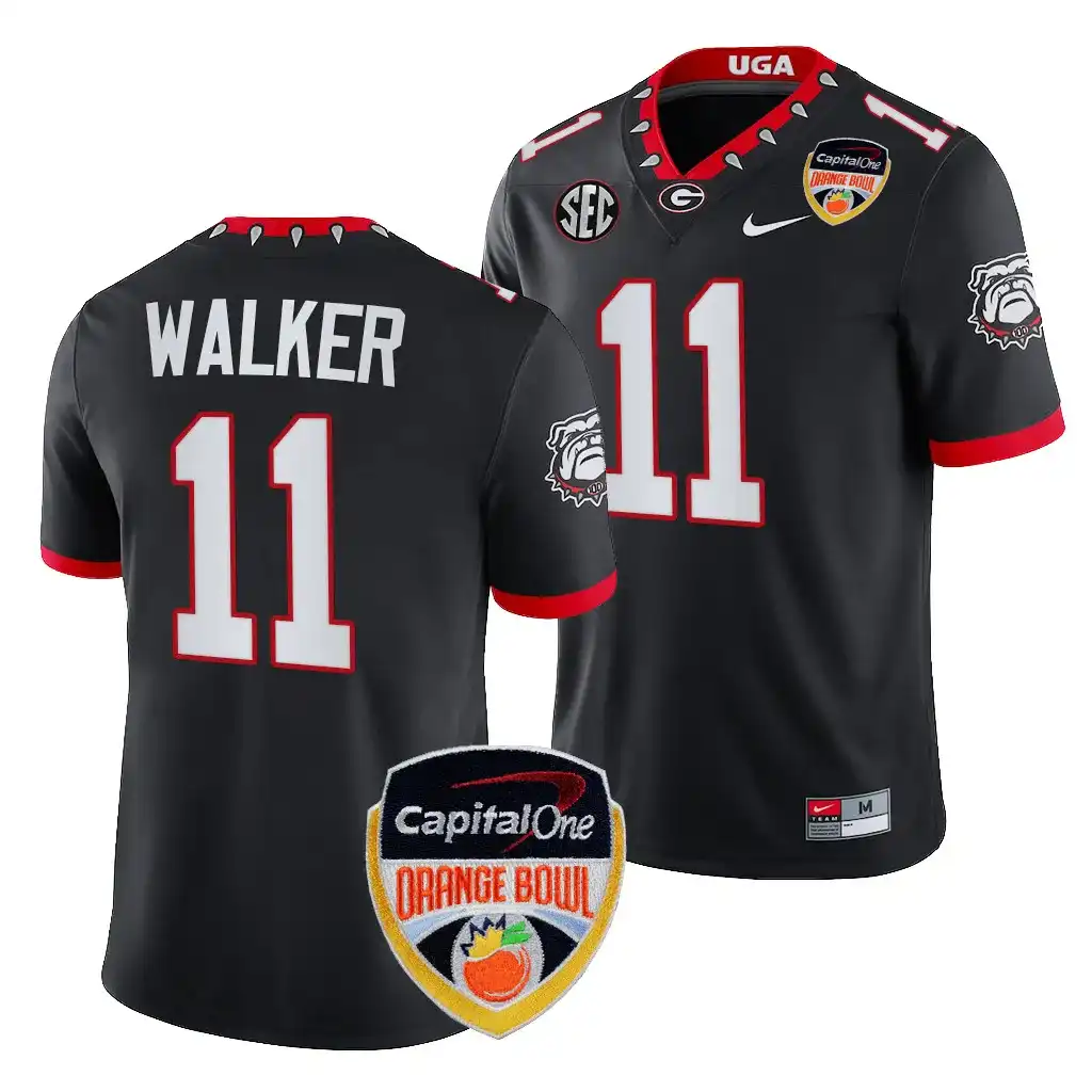 Jalon Walker Georgia Bulldogs Men's #11 2023 Orange Bowl Playoff College Black Football Jersey 2413DDEZ2