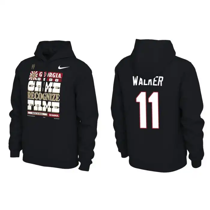 Jalon Walker Georgia Bulldogs Men's #11 Playoff Locker Room Black College 2022 National Champions Pullover Football Hoodie 2413WETO6