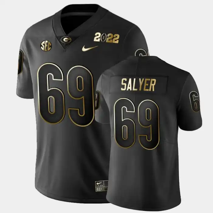 Jamaree Salyer Georgia Bulldogs Men's #69 2021 National Champions College Golden Black Football Jersey 2413VACK3