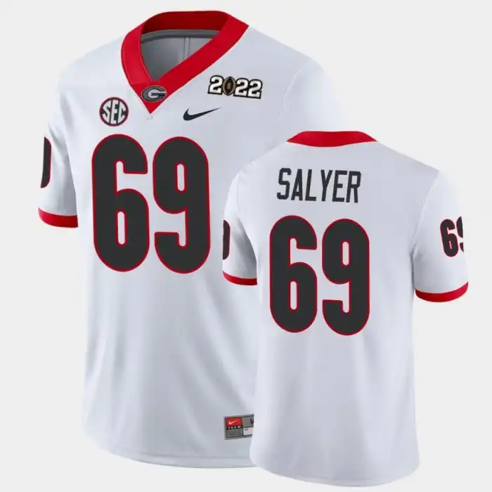 Jamaree Salyer Georgia Bulldogs Men's #69 2021 National Champions White College Game Football Jersey 2413JFLH0