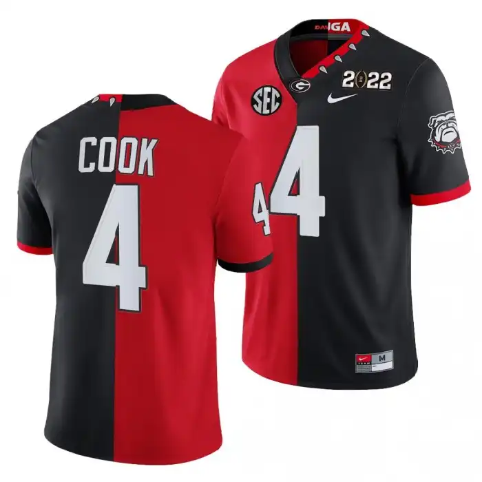 James Cook Georgia Bulldogs Men's #4 2022 National Champions Split Edition College hip Black Football Jersey 2413JFAF4