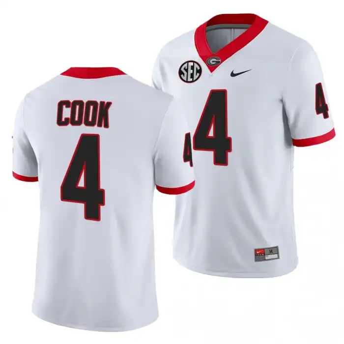 James Cook Georgia Bulldogs Men's #4 White College Football Jersey 2413DLVV1