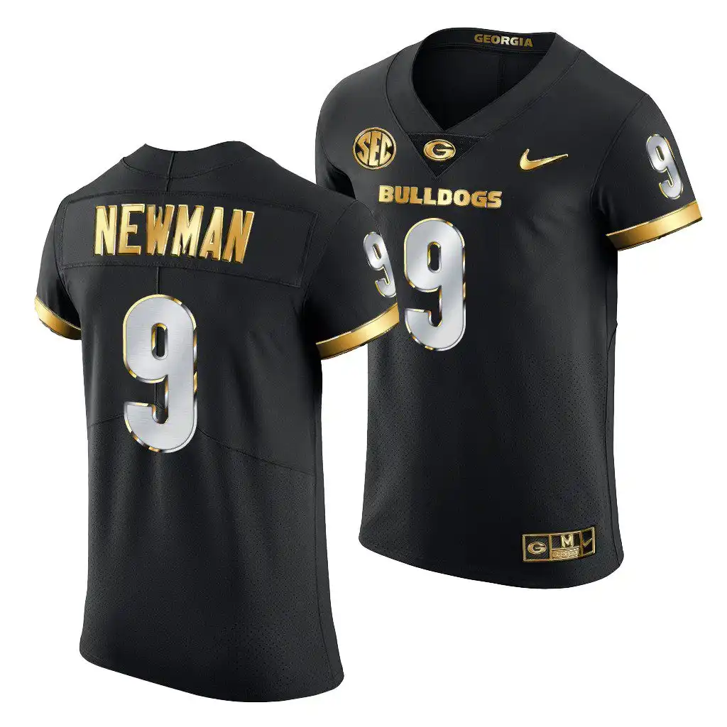 Jamie Newman Georgia Bulldogs Men's #9 Black Golden Edition 2020-21 College Authentic Football Jersey 2413LIHP4