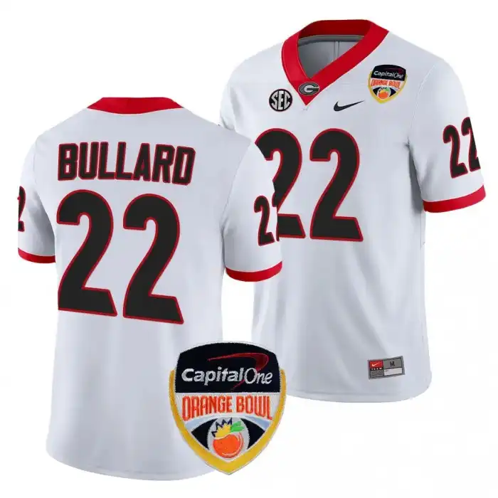 Javon Bullard Georgia Bulldogs Men's #22 2023 Orange Bowl Playoff Shirt College White Football Jersey 2413EGUR4