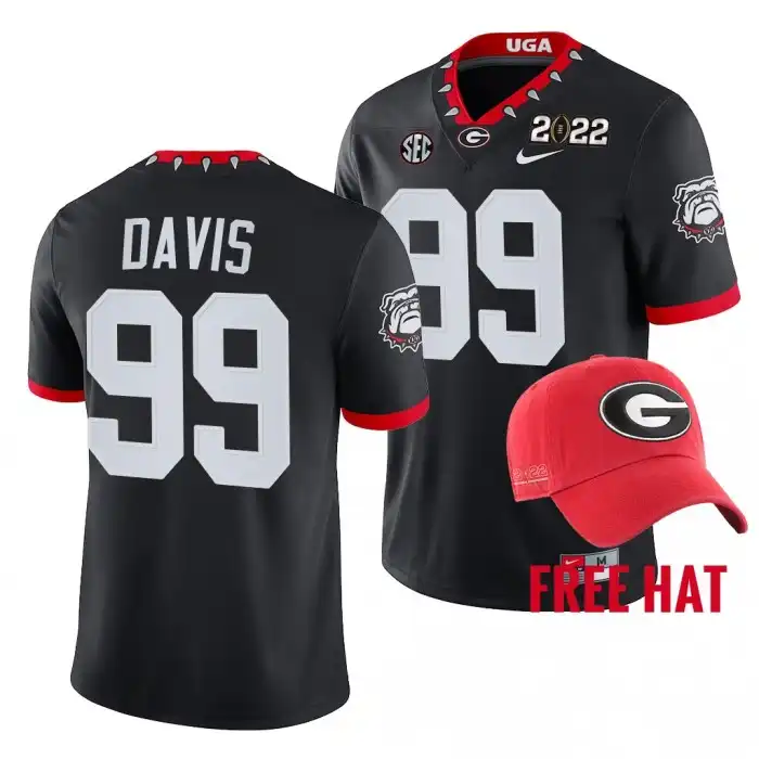 Jordan Davis Georgia Bulldogs Men's #99 2021 Orange Bowl Black College Champions CFP Football Jersey 2413TZHP4