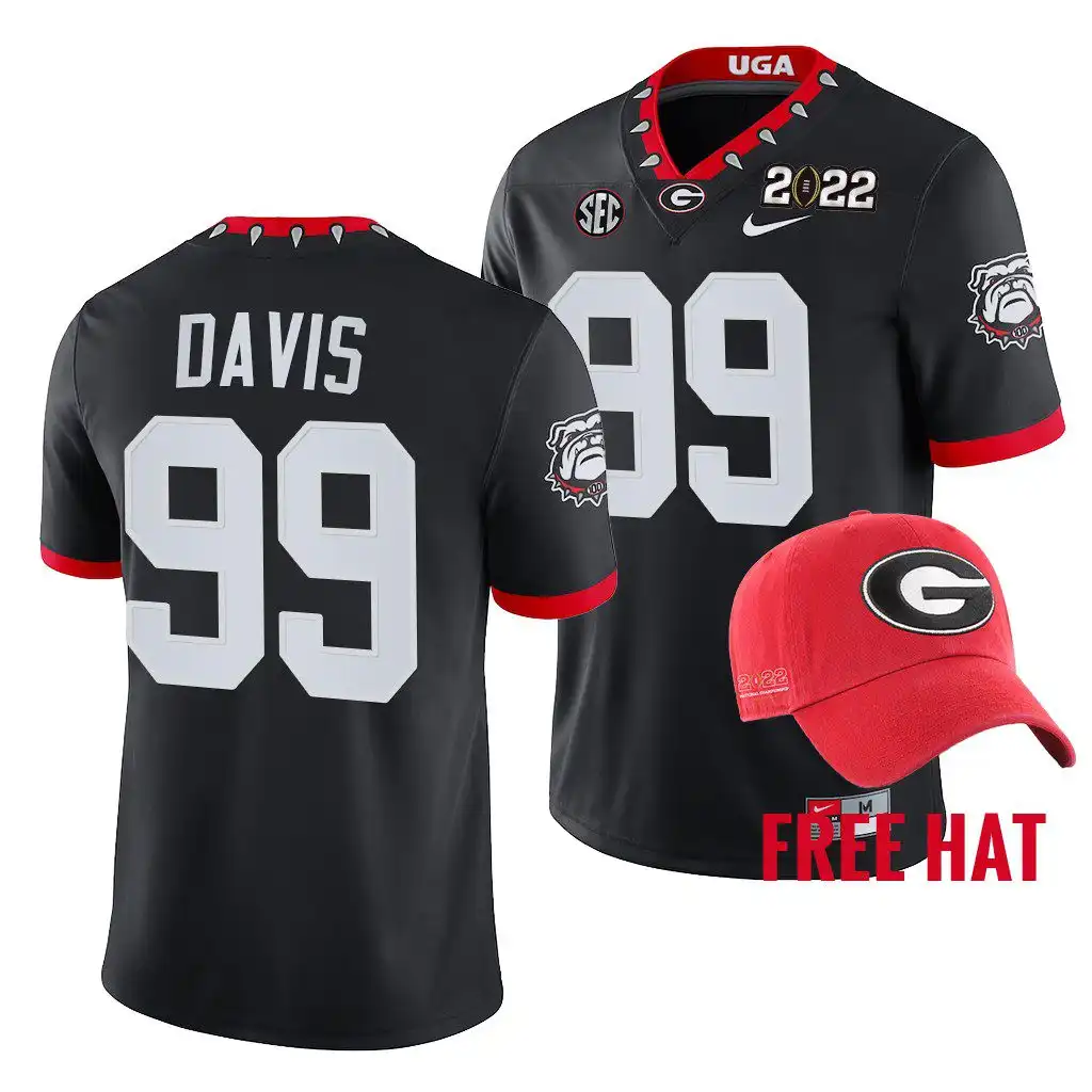 Jordan Davis Georgia Bulldogs Men's #99 2021 Orange Bowl Black College Champions CFP Football Jersey 2413VCUT3