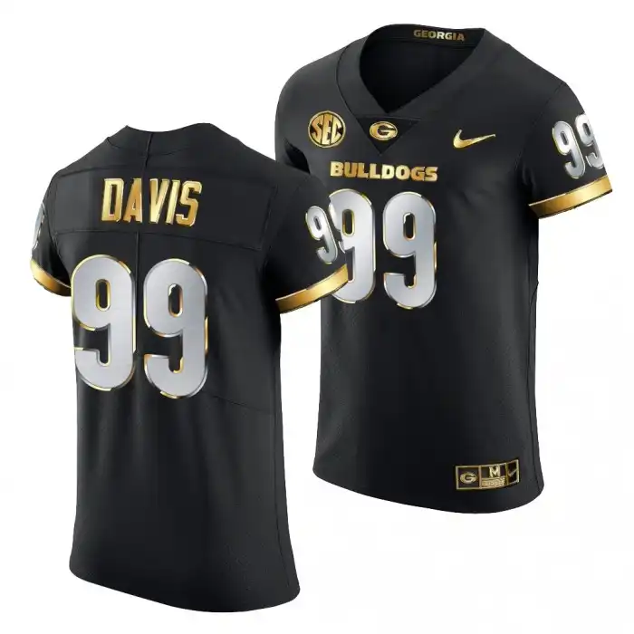 Jordan Davis Georgia Bulldogs Men's #99 Golden Edition Black College Football Jersey 2413HQRC0