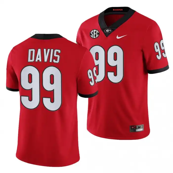 Jordan Davis Georgia Bulldogs Men's #99 Red College Football Jersey 2413YBCE2