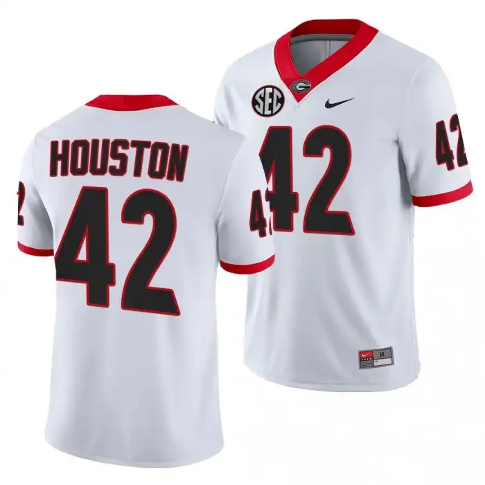 Justin Houston Georgia Bulldogs Men's #42 White College Football Jersey 2413FVMV6