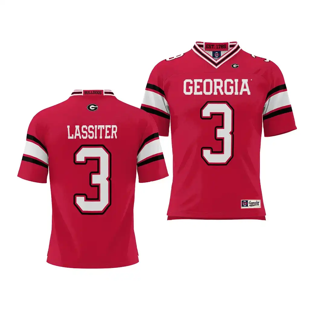 Kamari Lassiter Georgia Bulldogs Men's #3 NIL Red College Player Football Jersey 2413EJUA3