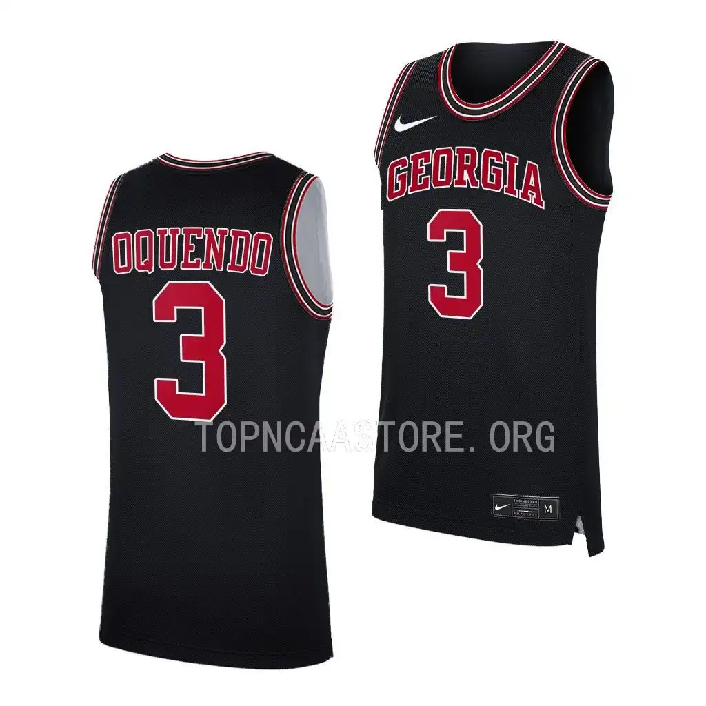 Kario Oquendo Georgia Bulldogs Men's #3 Throwback 2022-23 College Black Basketball Jersey 2413DVKM4