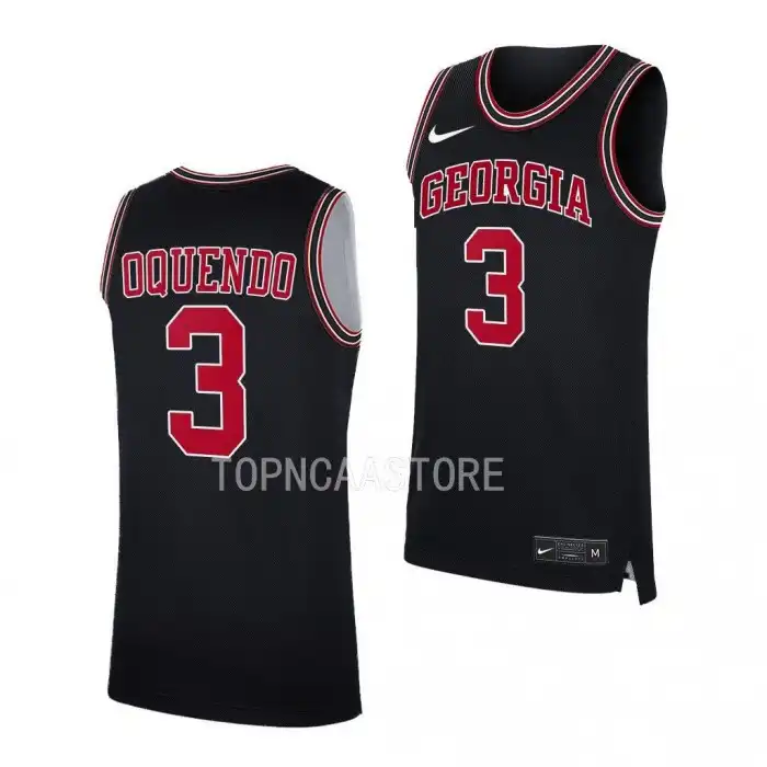 Kario Oquendo Georgia Bulldogs Men's #3 Throwback 2022-23 College Black Basketball Jersey 2413GZXO4