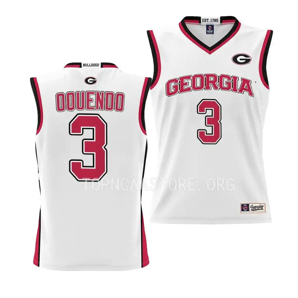 Kario Oquendo Georgia Bulldogs Youth #3 Pick-A-Player College White Basketball Jersey 2413SPGX4