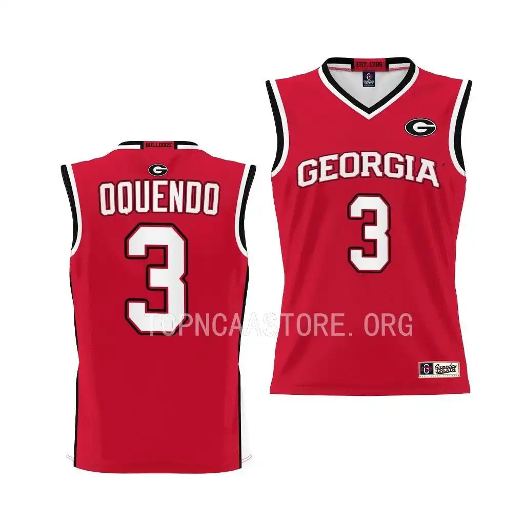 Kario Oquendo Georgia Bulldogs Youth #3 Red College Pick-A-Player Basketball Jersey 2413QOZT2