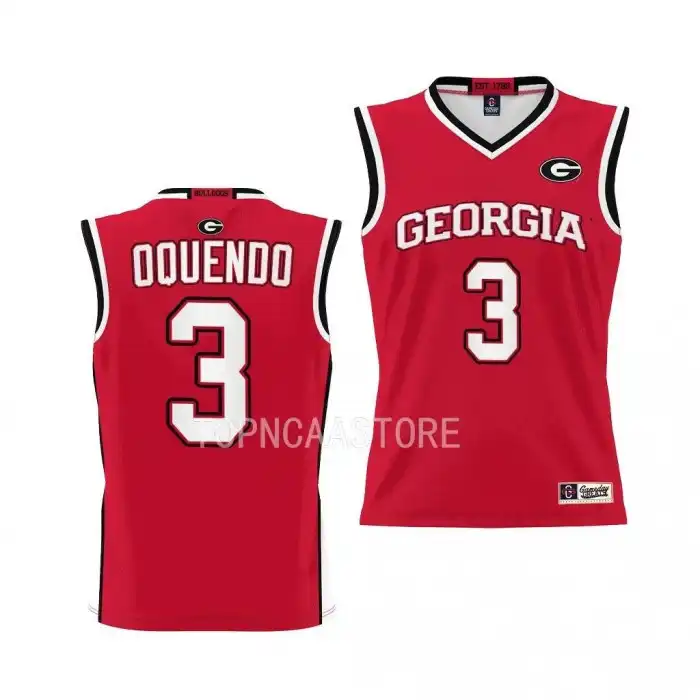 Kario Oquendo Georgia Bulldogs Youth #3 Red College Pick-A-Player Basketball Jersey 2413WQPW3