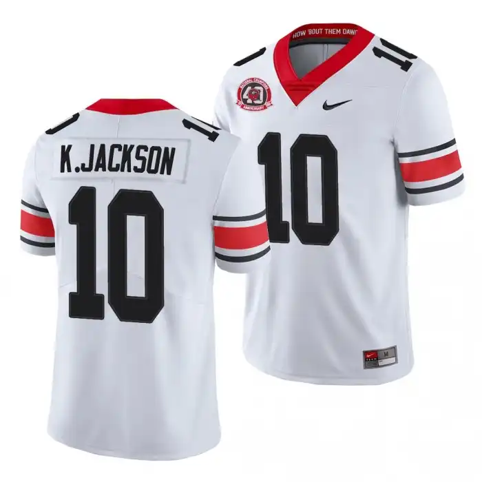 Kearis Jackson Georgia Bulldogs Men's #10 40th Anniversary White College Alternate Football Jersey 2413YJMP3