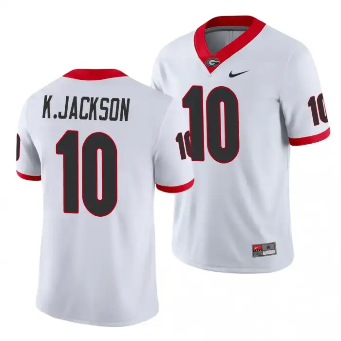 Kearis Jackson Georgia Bulldogs Men's #10 Game College White Football Jersey 2413AMKU3