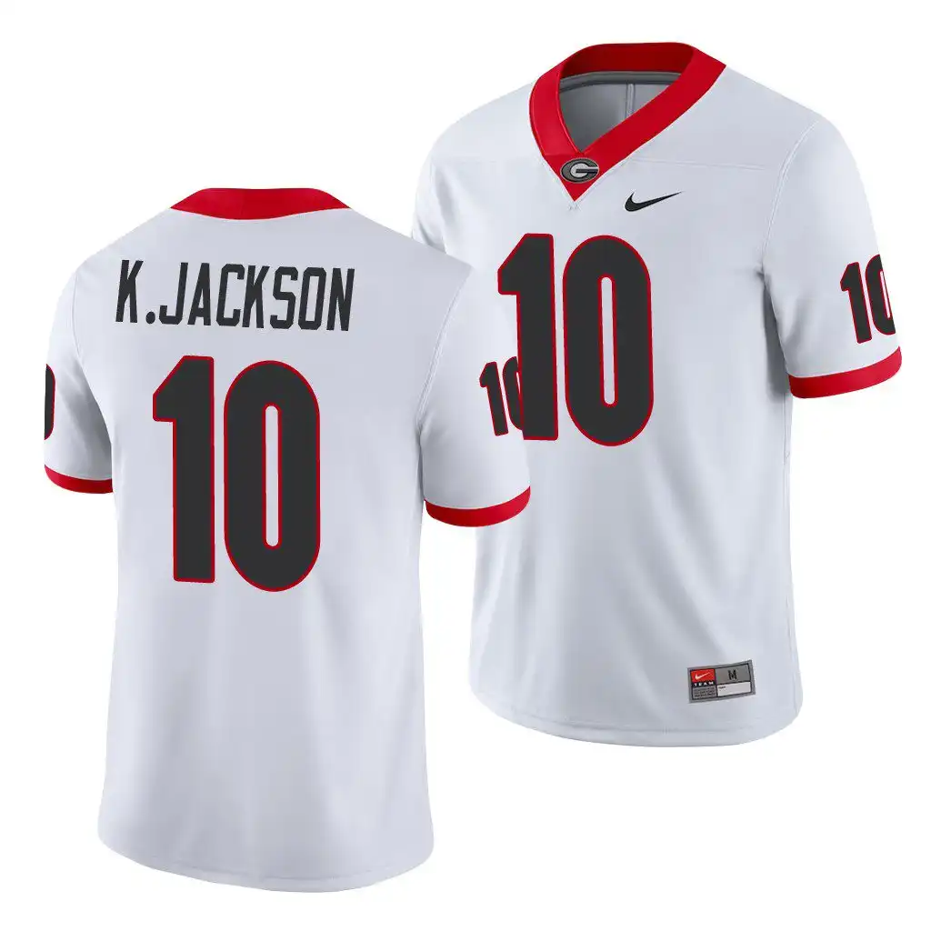 Kearis Jackson Georgia Bulldogs Men's #10 White College Game Football Jersey 2413UPNK3