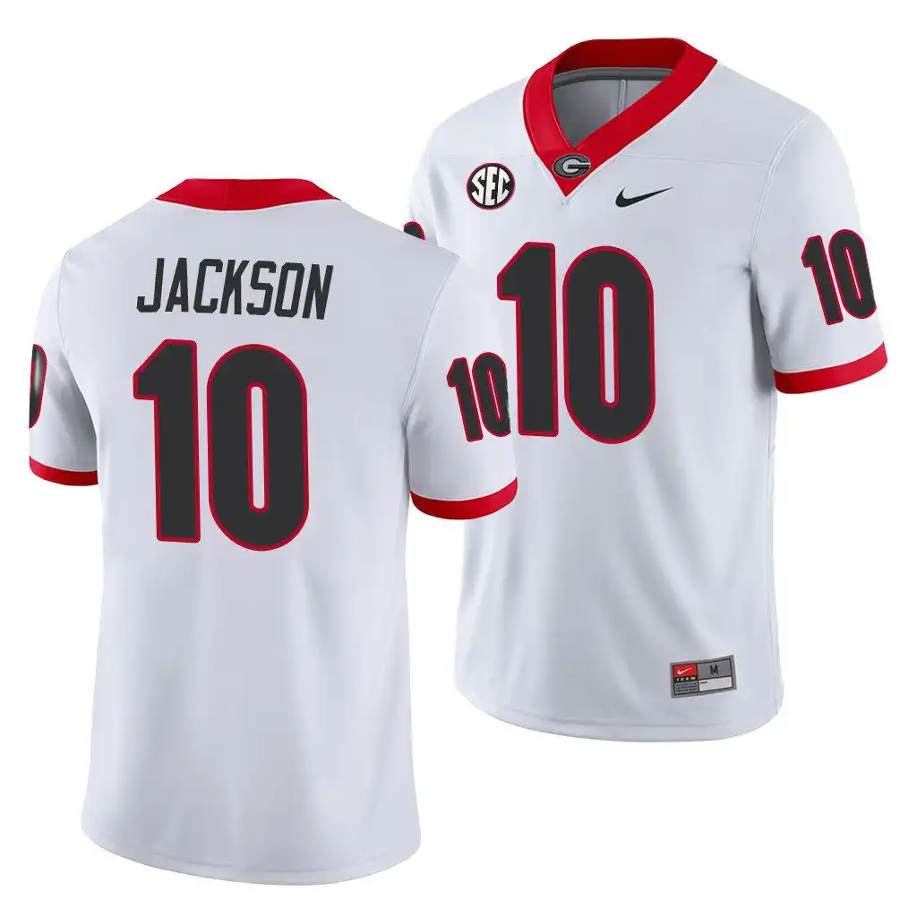 Kearis Jackson Georgia Bulldogs Men's #10 White Game College Away Football Jersey 2413EHYB4