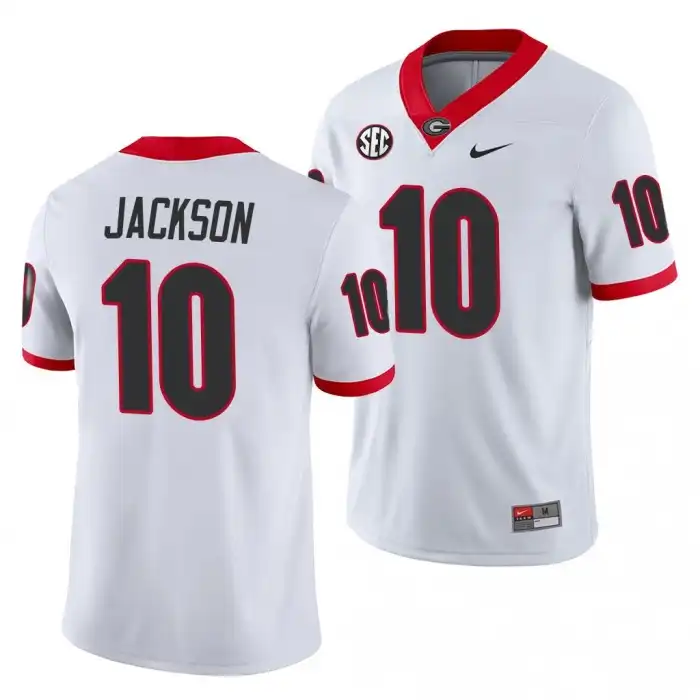 Kearis Jackson Georgia Bulldogs Men's #10 White Game College Away Football Jersey 2413ENCP2