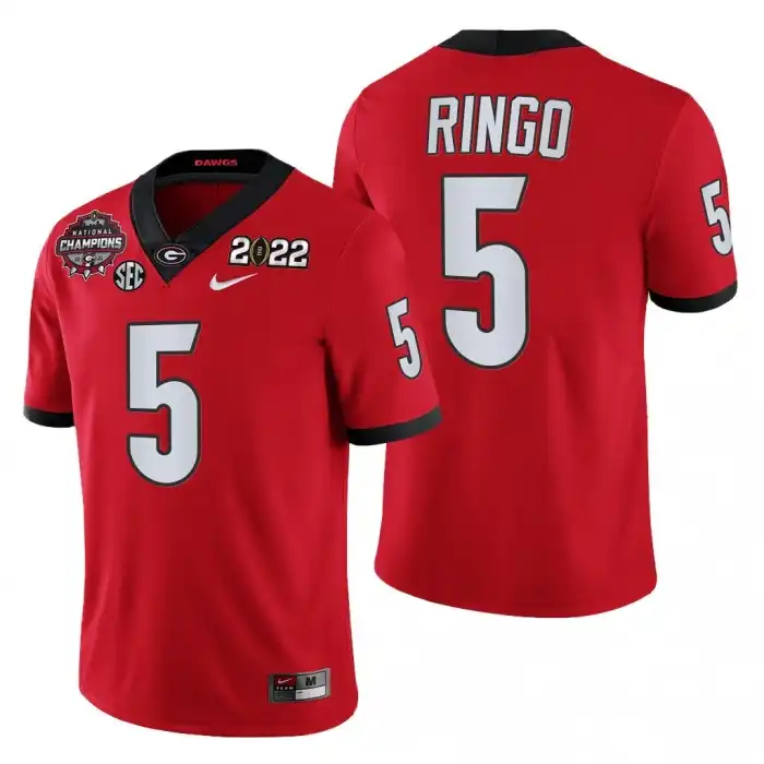 Kelee Ringo Georgia Bulldogs Men's #5 2021-22 National Champions College CFP Red Football Jersey 2413ENVX8