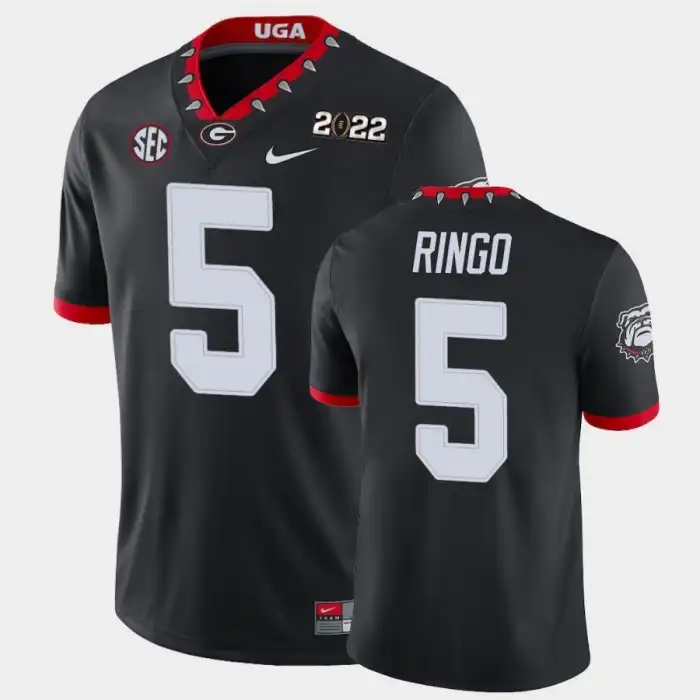 Kelee Ringo Georgia Bulldogs Men's #5 2021 National Champions Black College Game Football Jersey 2413HRRI0