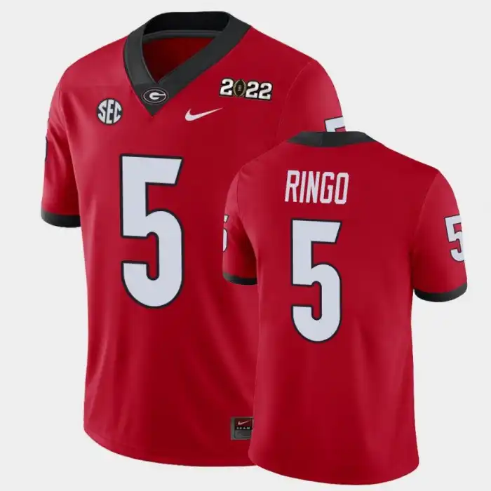 Kelee Ringo Georgia Bulldogs Men's #5 2021 National Champions Red College Game Football Jersey 2413MBSX4