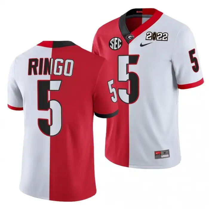 Kelee Ringo Georgia Bulldogs Men's #5 2021 National Champions White College CFP Red Football Jersey 2413EAFU8